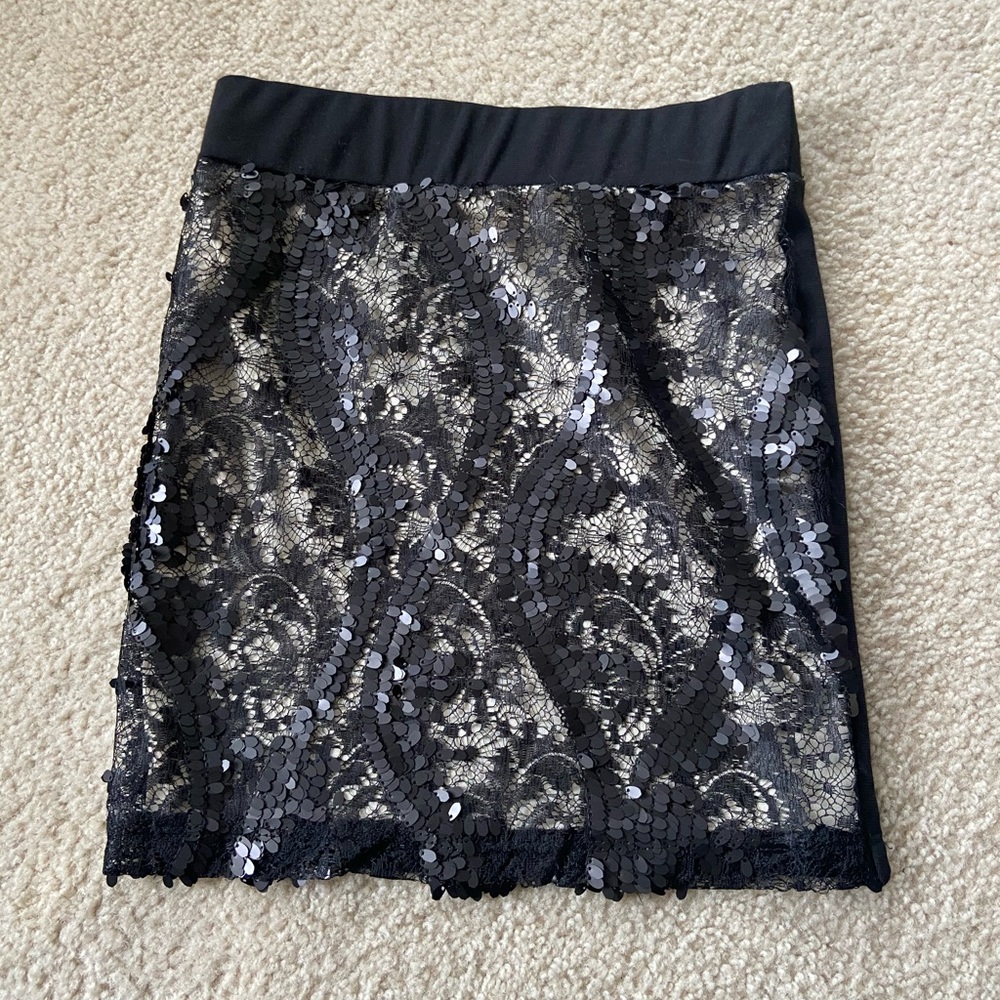 Sequined pencil skirt